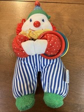 Vintage Eden Stuffed Clown Rattle Doll