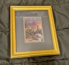 Thomas Kinkade Rock Of Salvation 10x12" Matted Framed Ready to Hang Great Gift