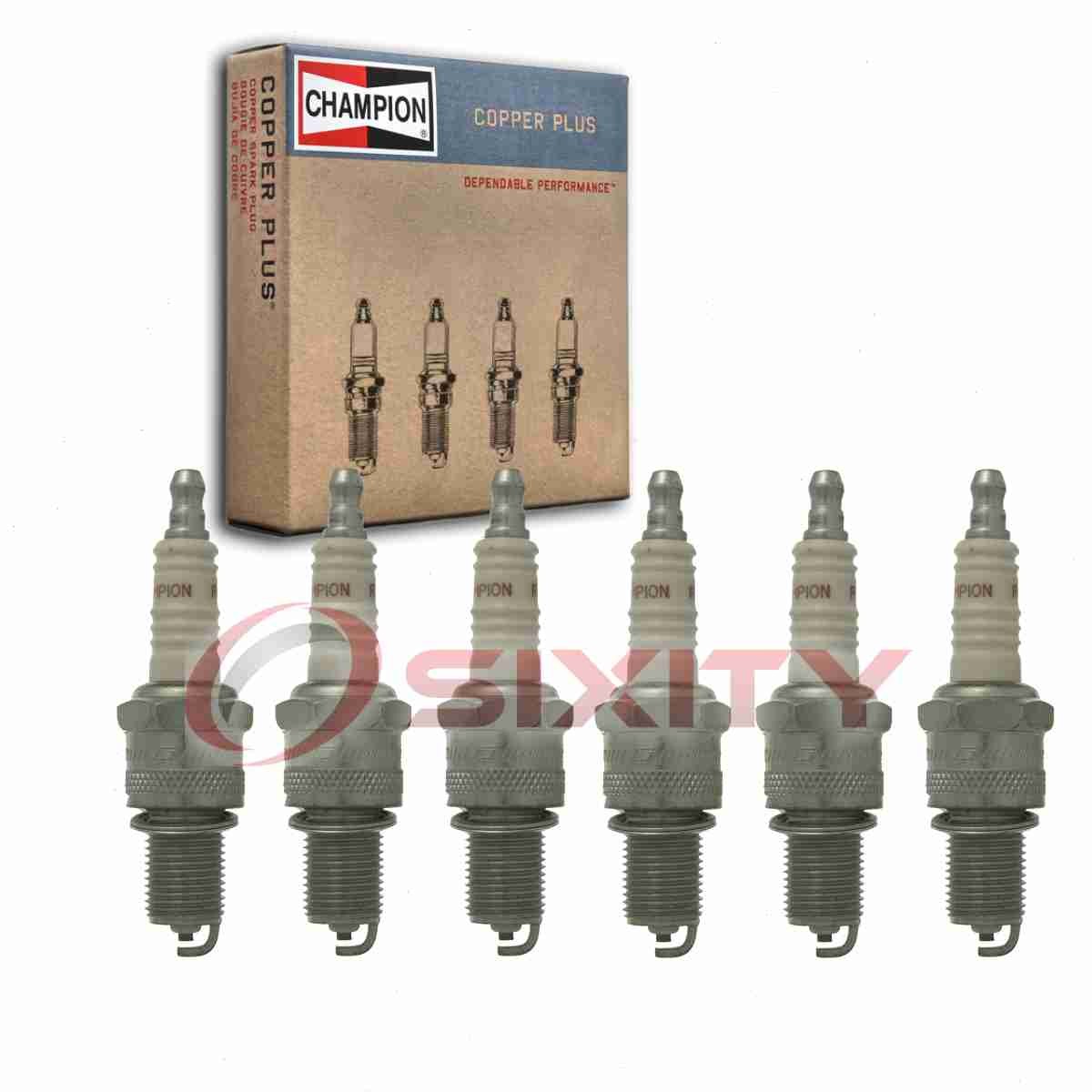 6 pc Champion Copper Plus Spark Plugs for 1973-1976 Mercedes-Benz 280 2.8L gu