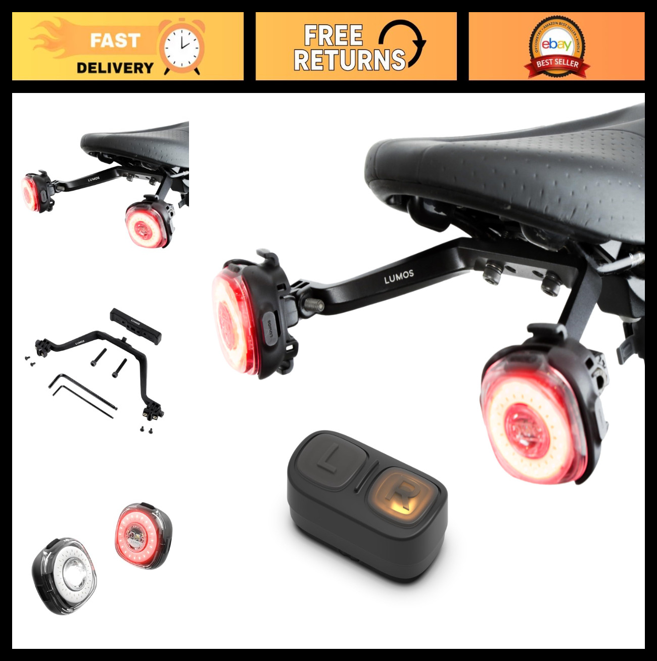 Bike Turn Signal Kit - Wireless LED Indicators for Safety & Visibility
