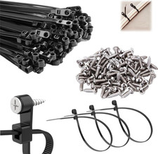 100pcs Nylon Cable Ties 20cm Heavy Duty Self Locking Zip Wire Straps with Eyelet