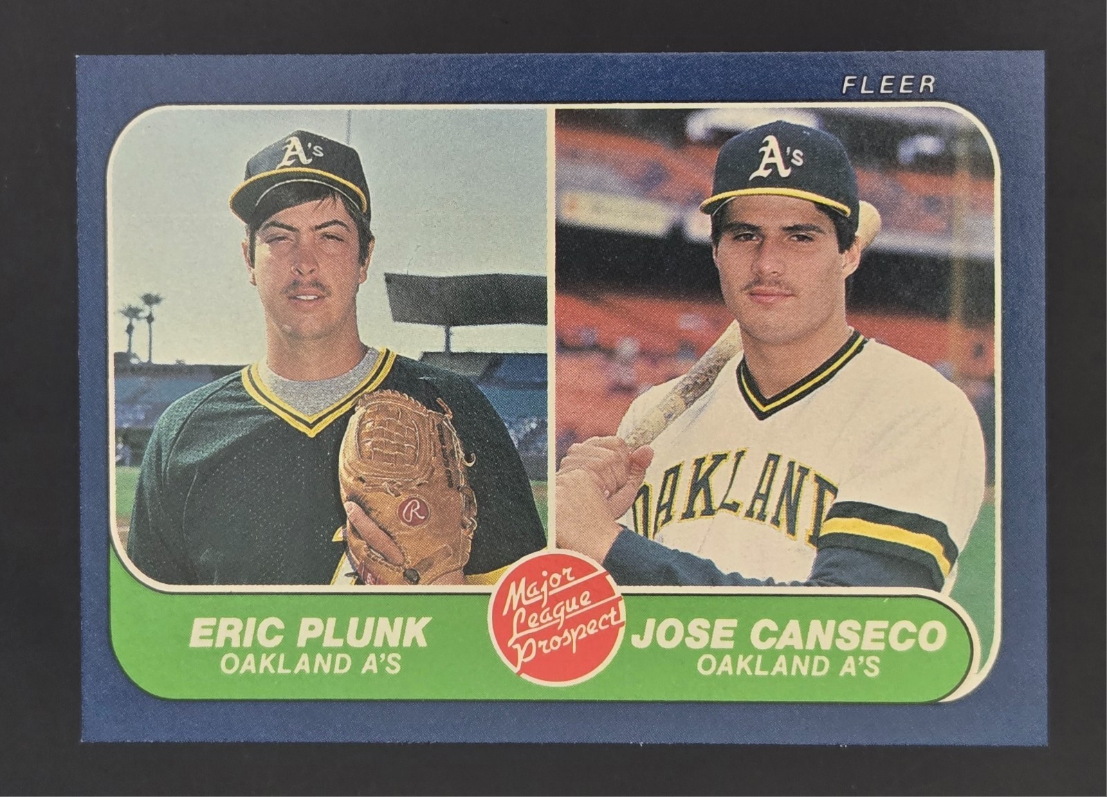 1986 Fleer - Jose Canseco, Eric Plunk #649 (RC) EXMT