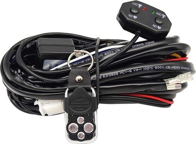 Double Color High Low Beam Wiring Harness Kit with Remote Control DC12V 40A