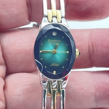 ARMITRON Diamond Now Watch Women Two Tone Green Dial Quartz 75/2841G