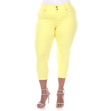White Mark Women's Plus Size Capri Jeans Yellow Size 20 1707