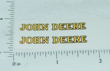 Pair John Deere Yellow/Black 1.75" Text Stickers JD-389