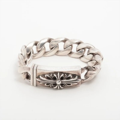 Chrome Hearts Floral Cross ID Bracelet 925 90.4g shortness Classic