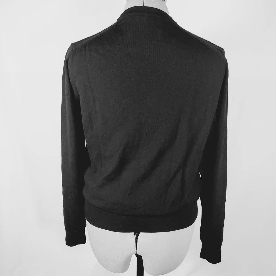 Suéter Roberto Cavalli Para Hombre Mediano Negro Lana Monograma Cuello Redondo Pullover Foto 4 de 4