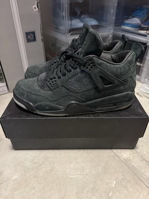 Jordan 4 KAWS Black Sneakers Size 10