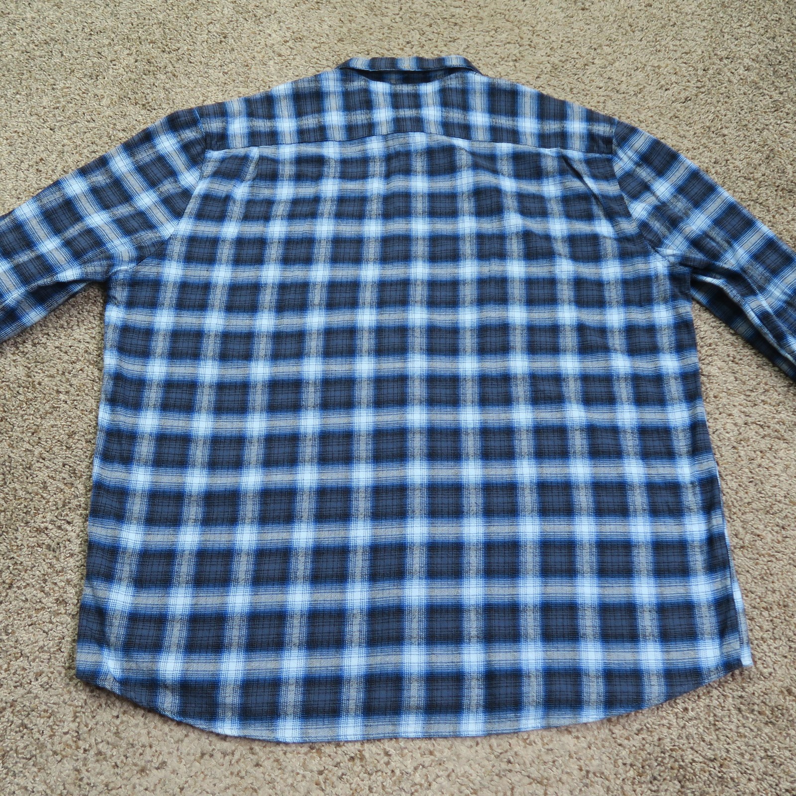 Big Mac Shirt Mens 2XL Blue Plaid Flannel Workwear Button Up Long Sleeve Casual image 6