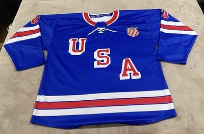 USA Hockey Jack Eichel Knight #21 Jersey 2XL Bring Hockey Back Blue Lace Up