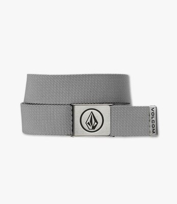 Volcom Men's Circle Web Belt Gray One Size with  hidden bottle opener