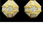 Vtg Holiday Swarovski Jeweler's Collection Gold Tone Pave Crystal Clip Earrings — photo 6