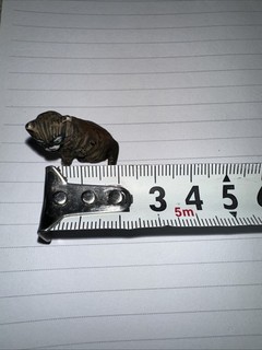 Victorian Miniature Cat Figurine Ornament Tabby with Pink Bow Blue Eyes