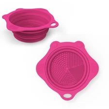 Foldable Silicone Makeup Brush Cleaner Pad Scrubber Mat Portable Cleaning Tool