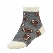 Cozy Football Fuzzy Socks Gray Sports Socks Ankle Socks Warm Comfy Youth Small