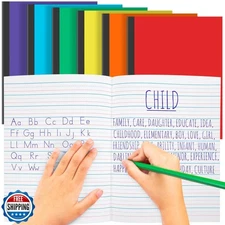 Henoyso 6 Pcs Primary Composition Notebook K-2 Bulk 9.75" x 7.50" Journal 60 