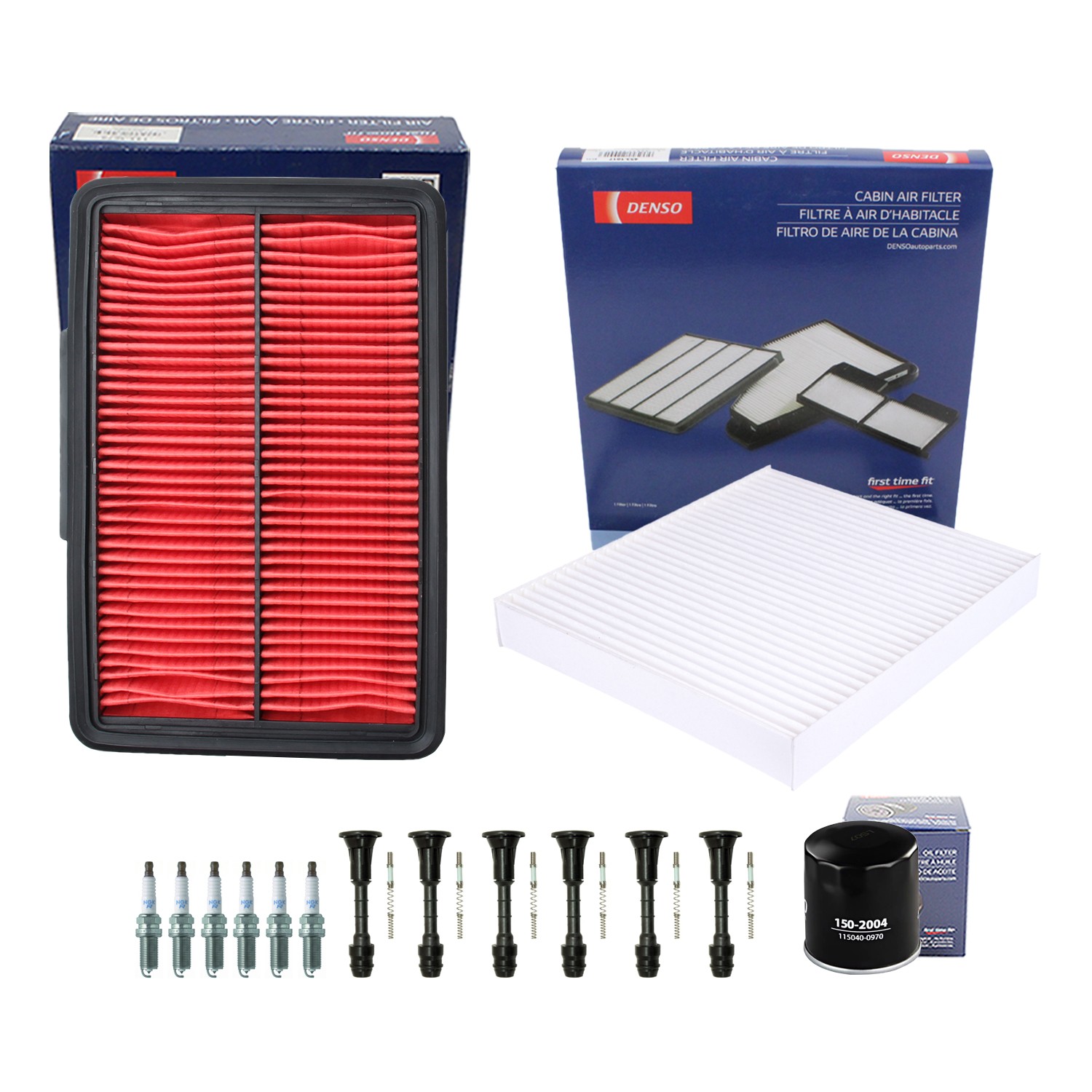 Denso Tune Up Kit NGK 6 Spark Plugs and Boots Kit for Infiniti M35 3.5 V6 VQ35DE