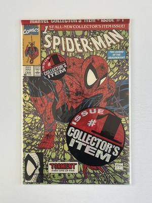 Spider-Man #1 (1990) Todd McFarlane Green Cover Factory Sealed Polybag NM Direct