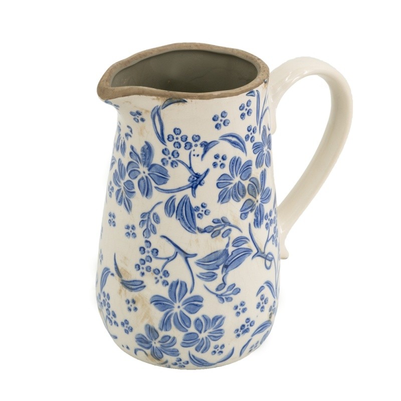 Pitcher Vase, 7&Quot;H Ceramic Bottle Vintage Countryside Decor Table Mantel Dresser