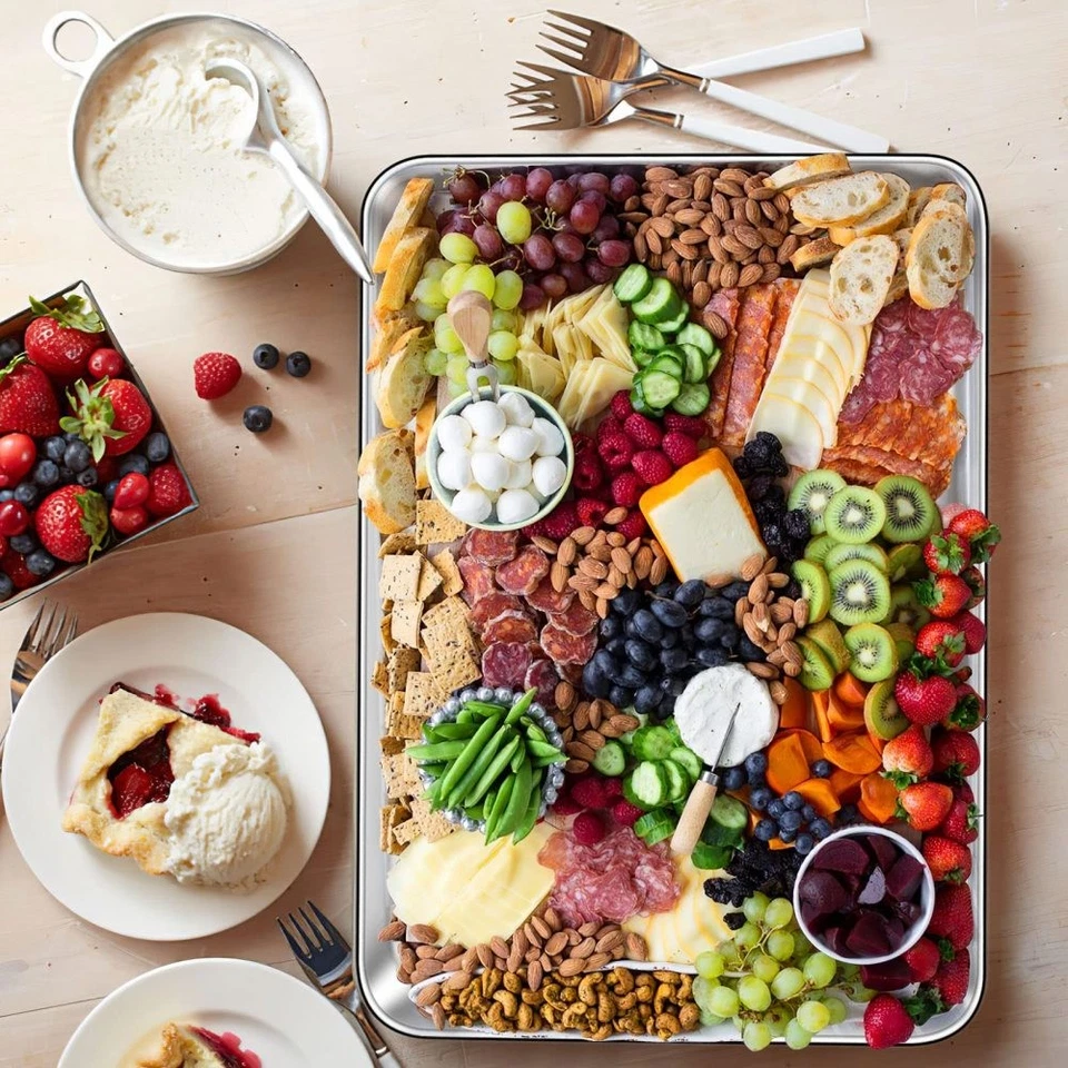 Backblech, Edelstahl Groß Auflaufform Ofenblech 4Er Set, Rechteckig Backform DIY - Bild 4 von 4