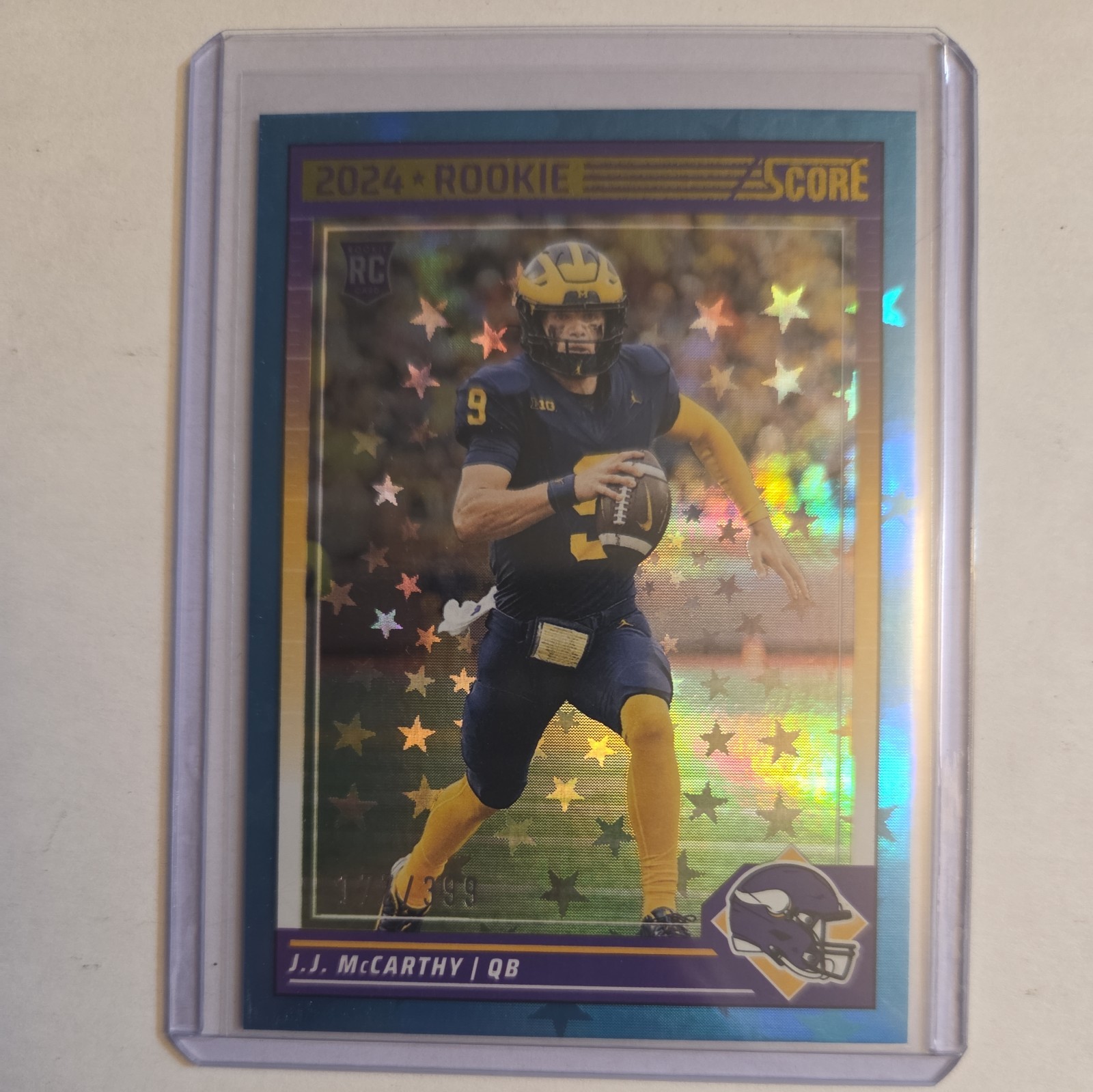 J.J. McCarthy #304 Stars /399 (RC) 2024 Score Rookie Vikings Wolverines