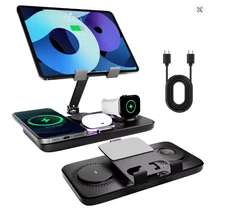 7-in-1 Wireless Charger Station for iPhone iPad AirPods Watch Clock Lamp