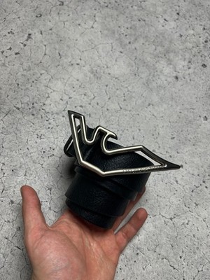 Emporio Armani Leather Belt Big Logo Buckle Black Made In Italy Size 49 108