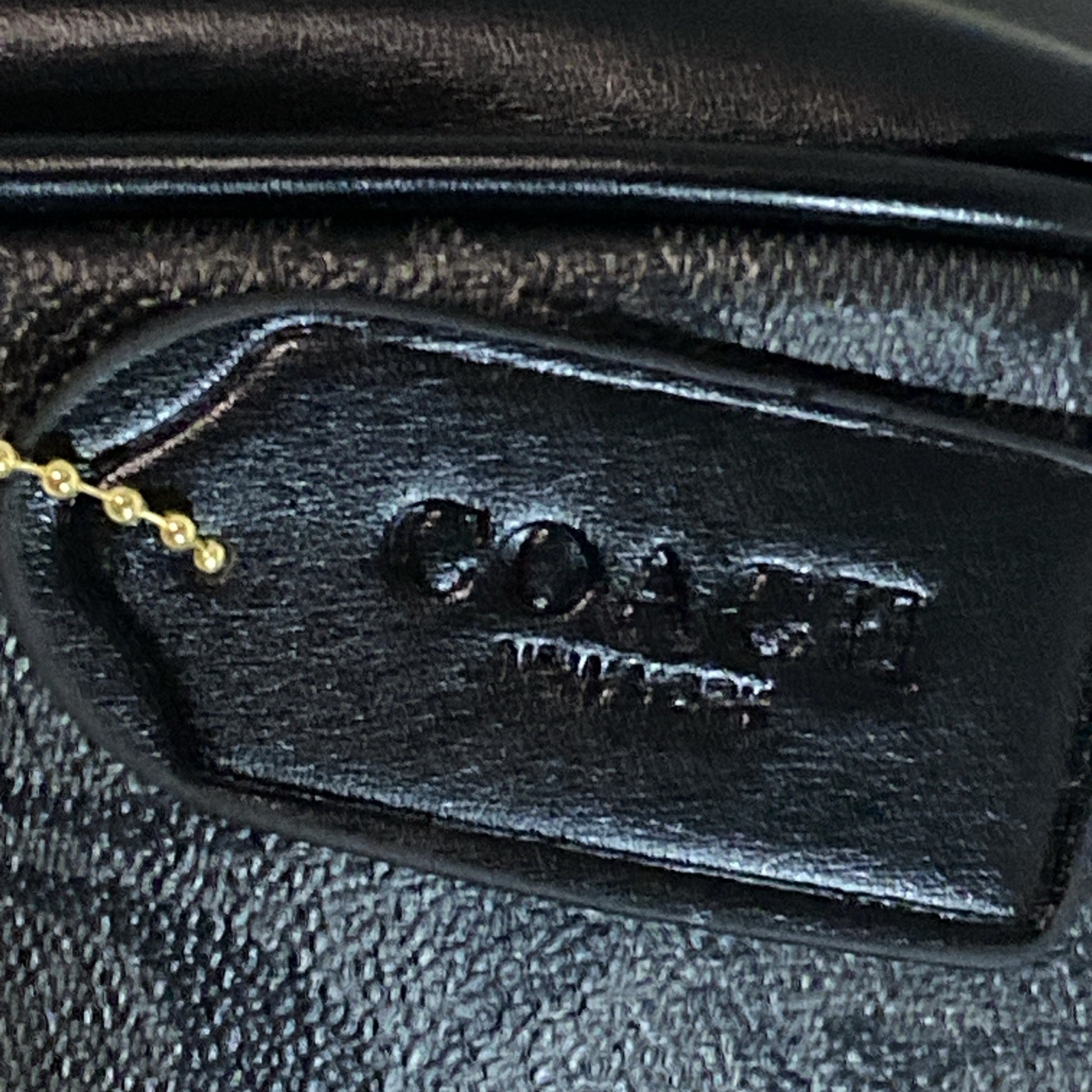 Coach Brown Black Logo Shoulder Bag Gold Hardware Zip Designer thumbnail 5