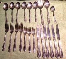 Oneida Axis Stainless Flatware Lot of 22 Forks Spoons Knives