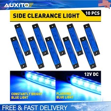 10x 3.8 Blue Led Side Marker Lights Truck Rv Trailer Clearance Light Waterproof