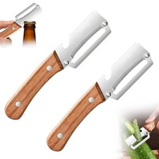 2-in-1 Stainless Steel Multifunctional Vegetable Peeler with Bottle Opener 2PCS