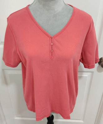 Liz Claiborne Size 1X Weekend Women s 100% Cotton Top shirt T-shirt  Tunic Pink