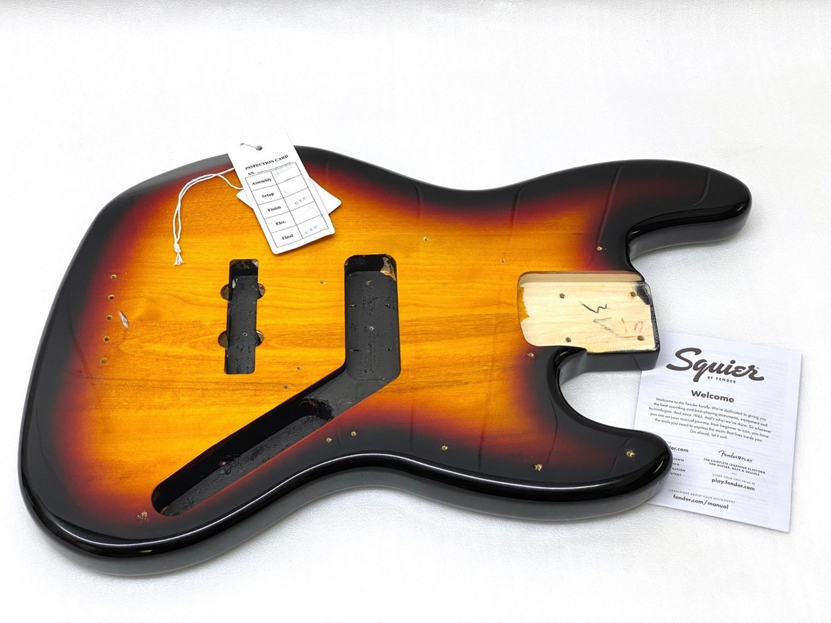 Genuine Fender Squier Jazz J BASS BODY 3 Tone Sunburst Guitar
