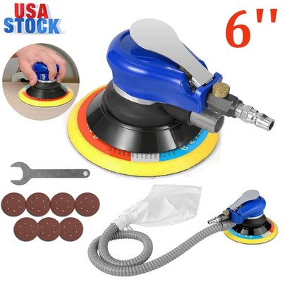 6'' Air Body Random Orbital Palm Sander DA Buffing Sanding W/ 7 Auto Discs 150mm