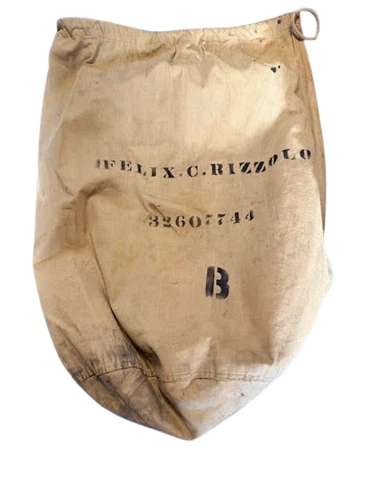 ORIGINAL WW2 US Army Infantry Barracks Bag Laundry Military Carry Khaki - Named