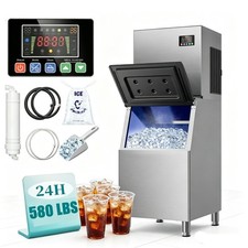 NSF Commercial Ice Maker 580 LBS/24h with 460 LBS Storage Bin