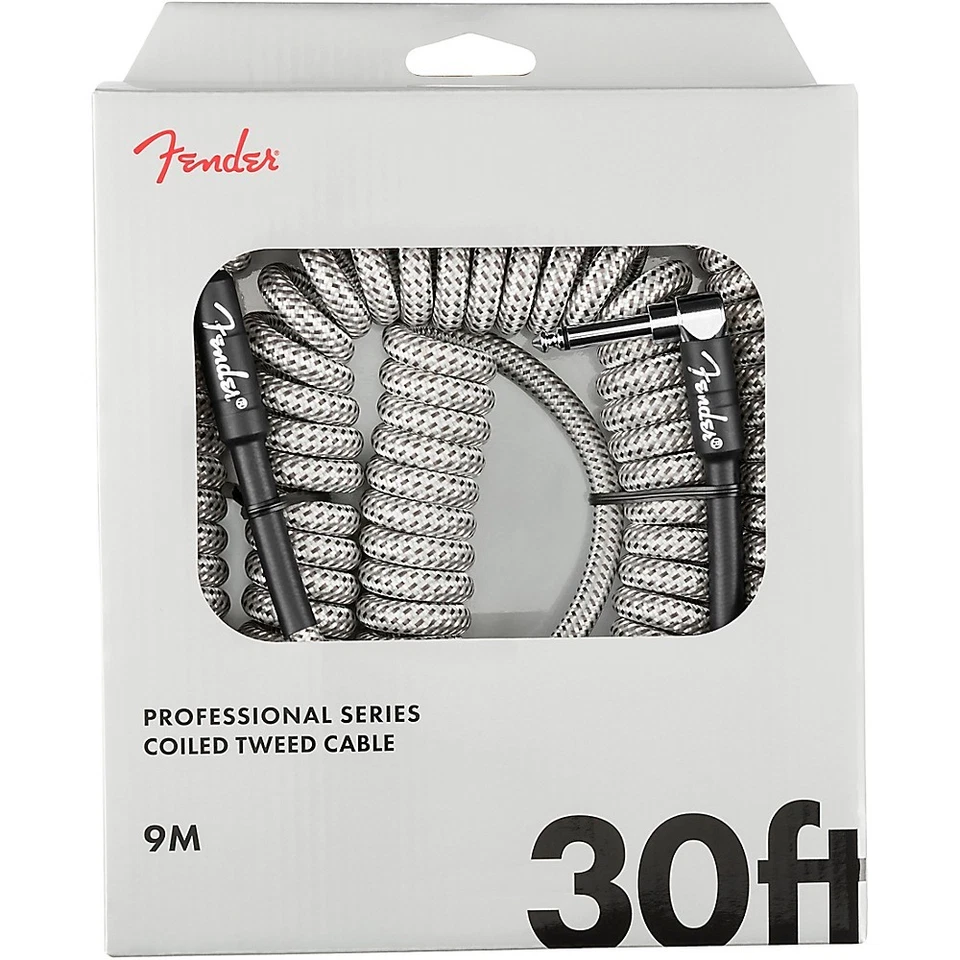 Fender Professional Series Straight to Angled Coil Cable 30 ft. White Tweed - Image 4 of 4