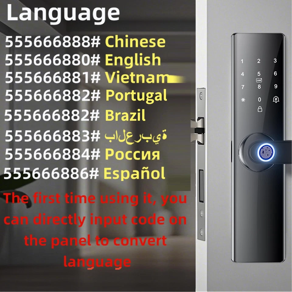 Keyless Entry Door Lock Biometric Fingerprint Recognition Wifi Door Handle Smart - image 2 of 4