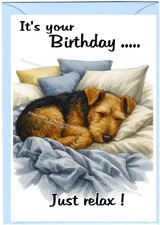 Welsh Terrier Dog Birthday Card (4"x 6") - blank inside - by Starprint