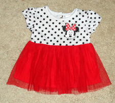 Disney Baby Girls Minnie Mouse Dress Short Sleeve Tulle Skirt 6-9 Months