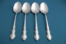 4 Oval Place Soup Spoons Oneida SHELLEY Cube Mark Stainless 6 1/2"
