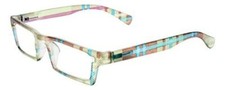 Calabria Jordan Mens Designer Reading Glasses Olive Green Brown Blue Stripe 2.75