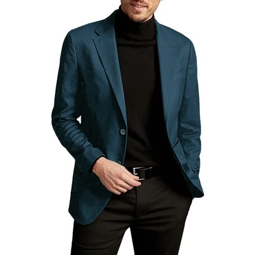 Chaqueta Para Hombre Delgada Nueva Inteligente Informal Traje Gamuza Chaqueta Delgada con Forro Individual - Imagen 21 de 27