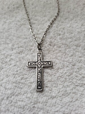 アクセサリー Engraved Large Cross Pendant BIG Jewelry Co Stainless Steel Cubic Zirconia Etched Cross