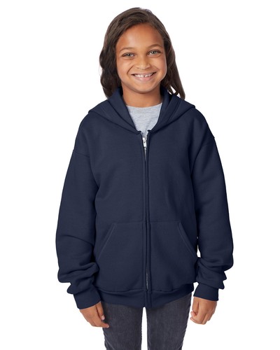 Hanes Youth EcoSmart Full-Zip Hooded Sweatshirt - P480 - Picture 6 of 6