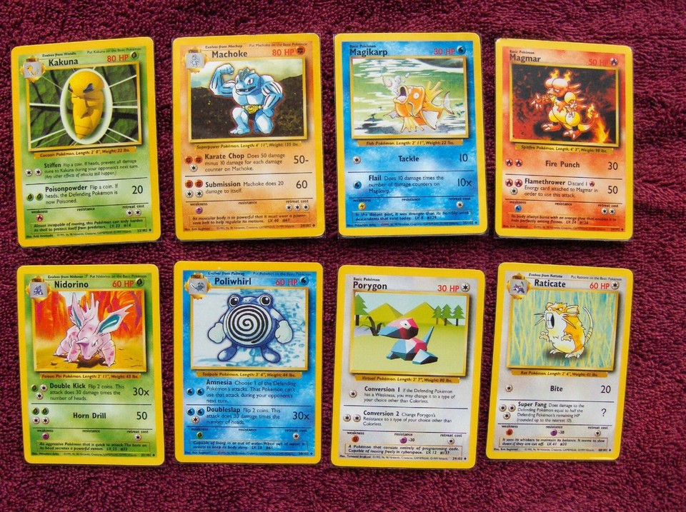 Pokemon Base Pokemon 1999 Wizards Base Set Unlimited All 86 Non Holo Cards #17 thru ...