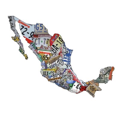 Plasma Cut Dibond Aluminum Mexico License Plate Map Sign Mexico Sign Home Decor