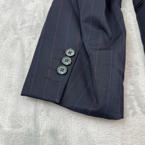 Yves Saint Laurent Suit Jacket Mens 40 Navy Pinstripe Virgin Wool France YSL* - Picture 3 of 20