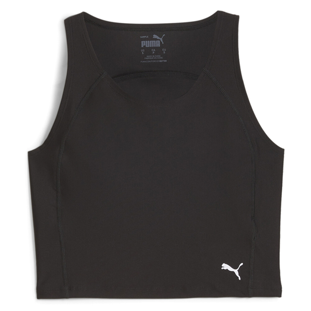 Puma Run Ultraform Crop Crew Neck Tank Top Womens Black Casual  Athletic 5257470